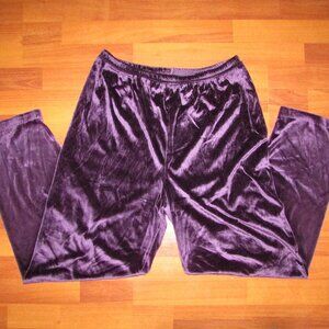 Purple Velvet Velour Pants - Vintage - XL